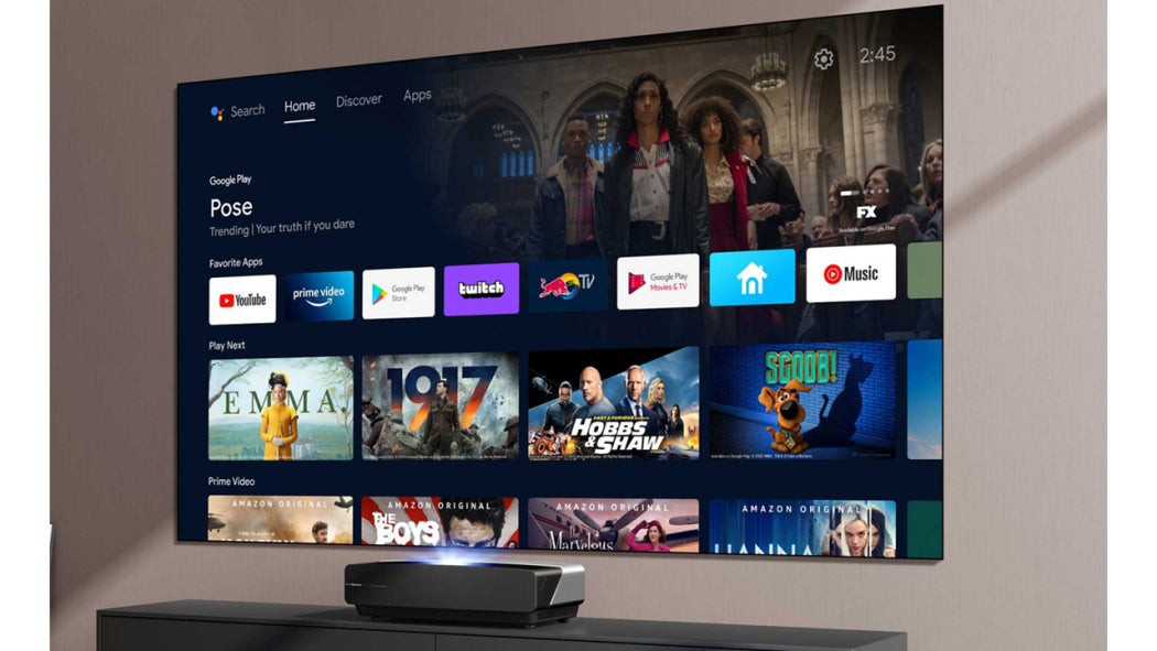 Projecteur laser Hisense 100" 4K HDR Intelligent Google - Dolby Atmos - Toile non incluse (100L5G)