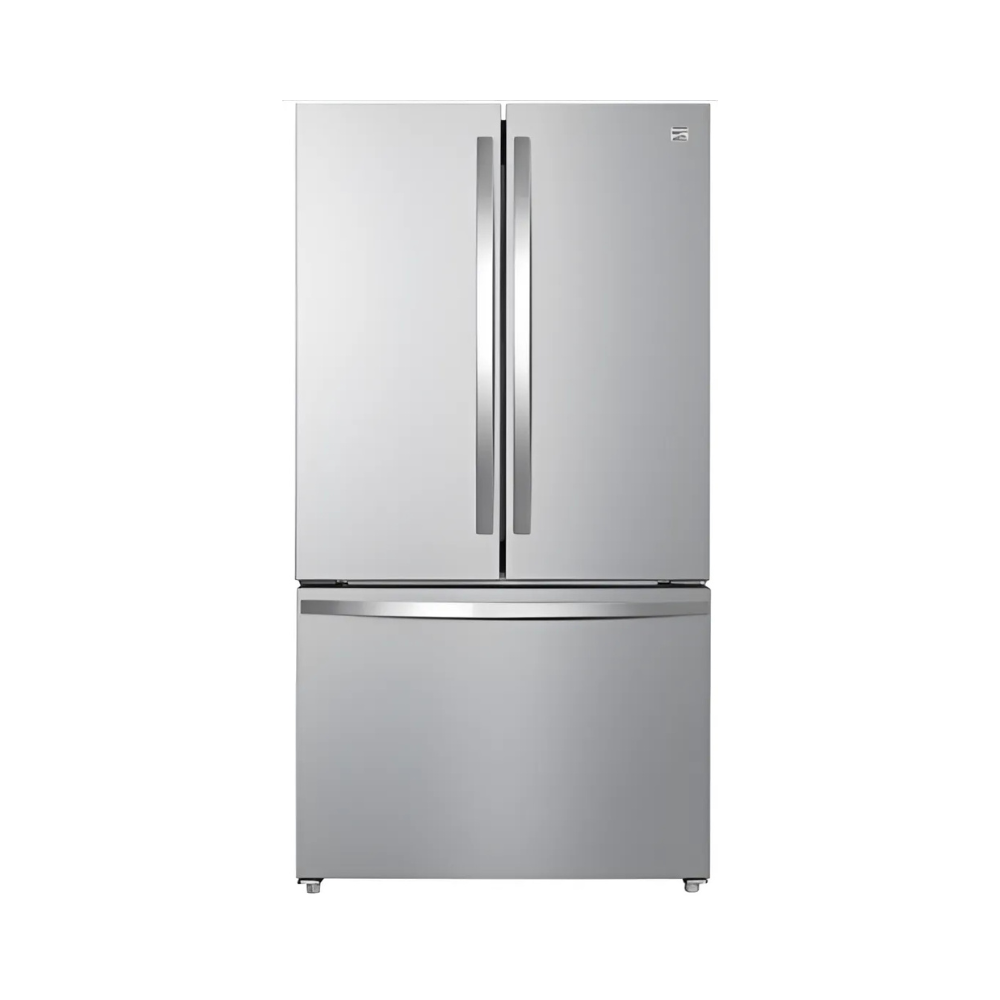 Kenmore 36-inch, 20.3 cu. ft. stainless steel counter-depth French door refrigerator with ice maker.