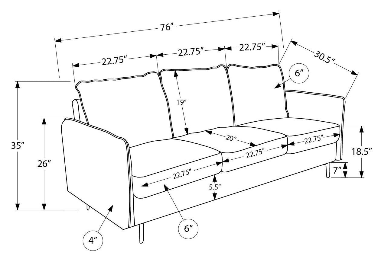 76" Monarch Sofa - COACH-4 - beige fabric (8K13C04)