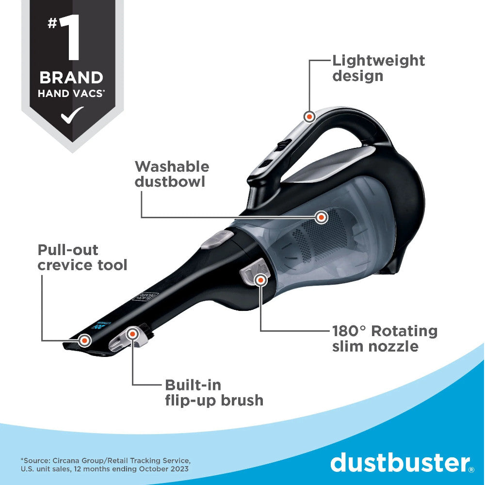 Black & Decker 20V Max Lithium Ion Cordless Hand Vacuum (BDH2000L)