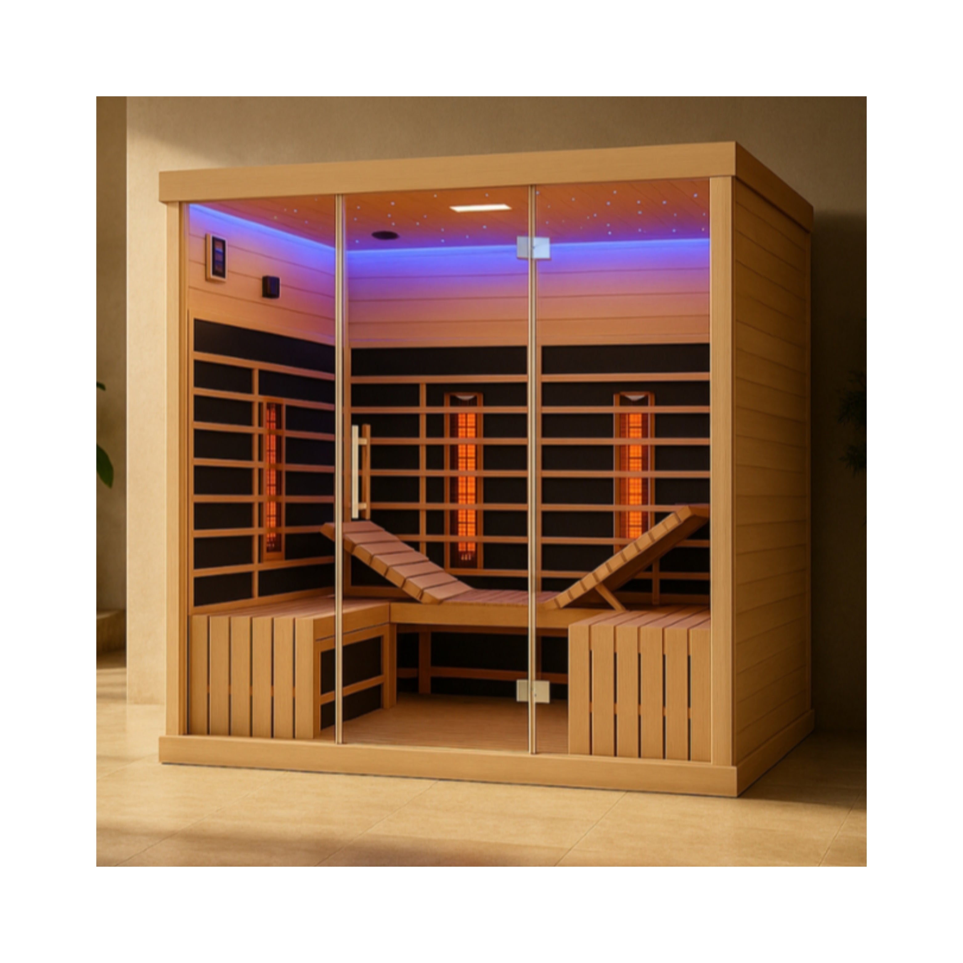 Sauna infrarouge Westinghouse pour 5-6 personne avec Chromothérapie - Usage Intérieur Uniquement (WES43-6000)