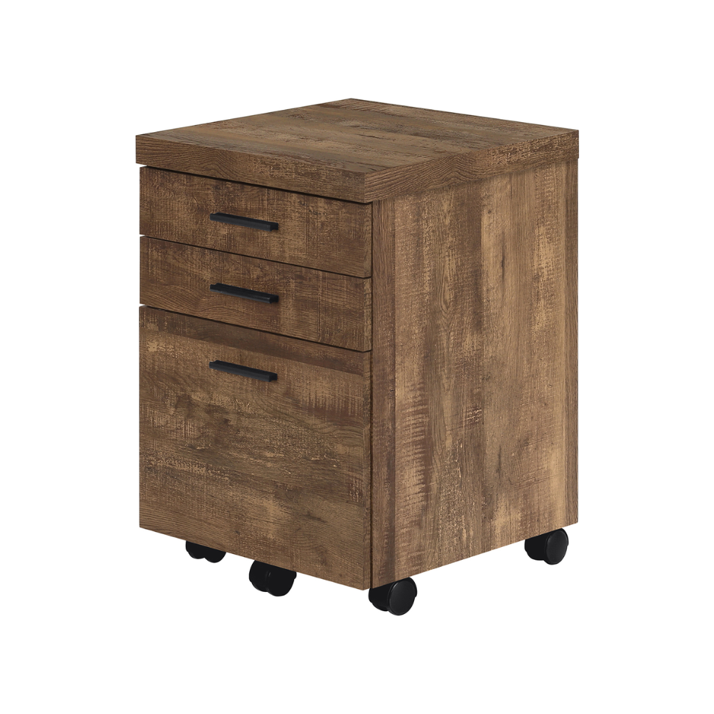 Monarch 3-Drawer Brown Faux Wood Filing Cabinet (I7400)