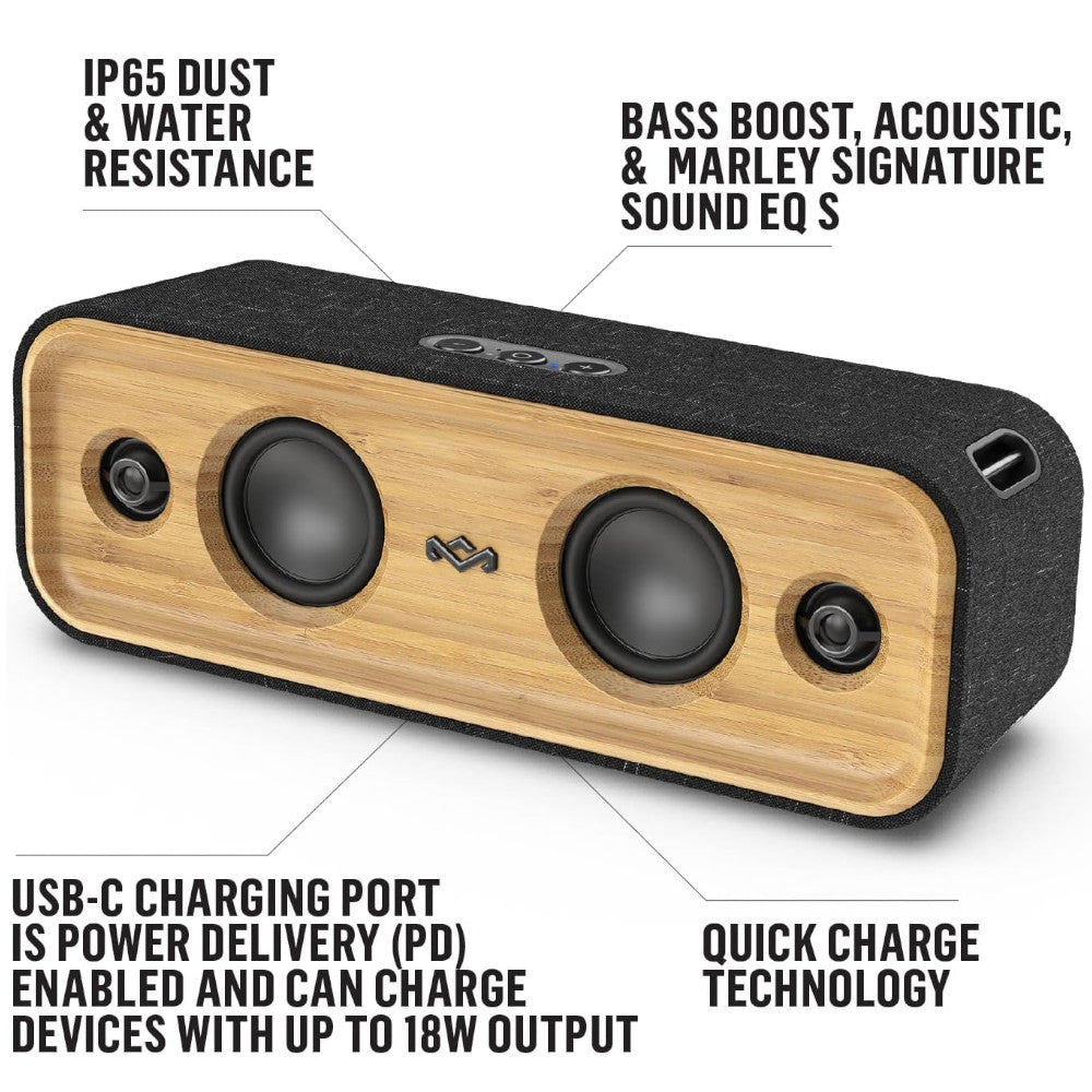 Haut-parleur sans fil Get Together 2 de House of Marley (EM-JA030-SB) - Recertifié