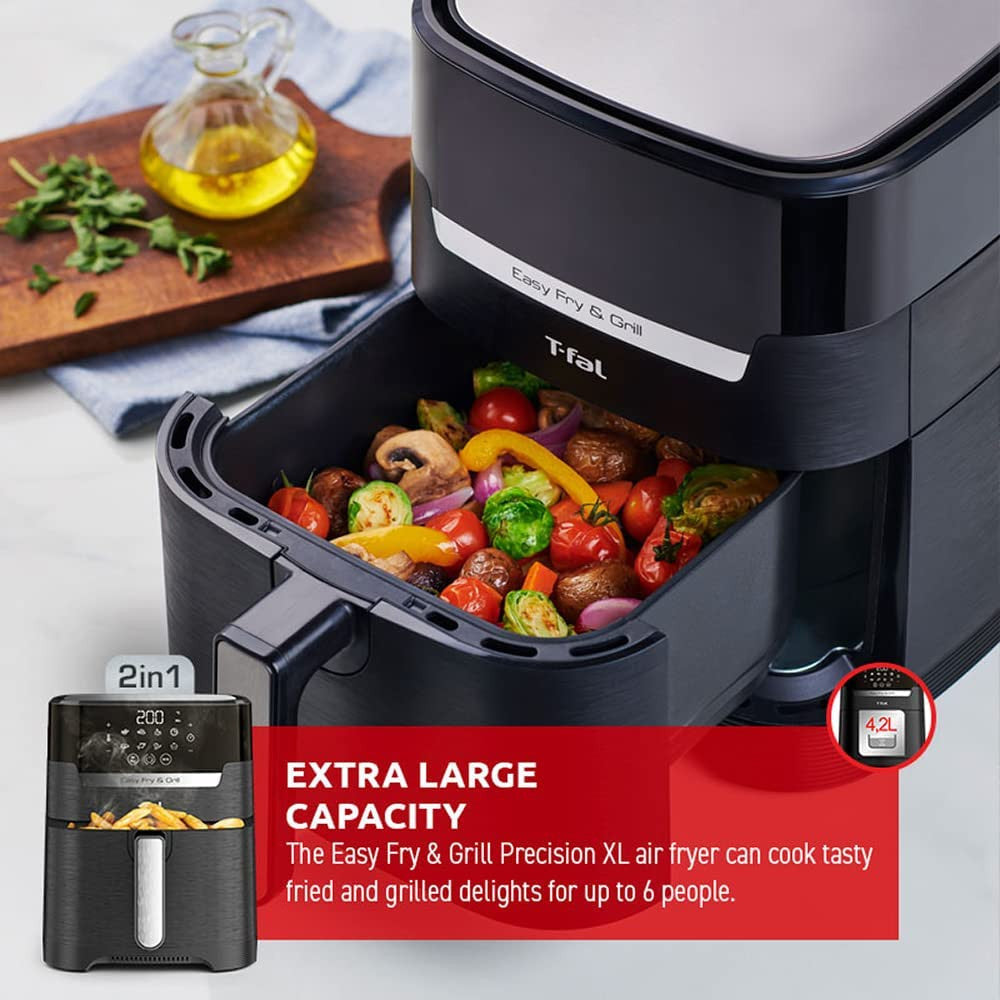T-FAL 2-in-1 Digital Air Fryer 7-QT (EY505850) - New