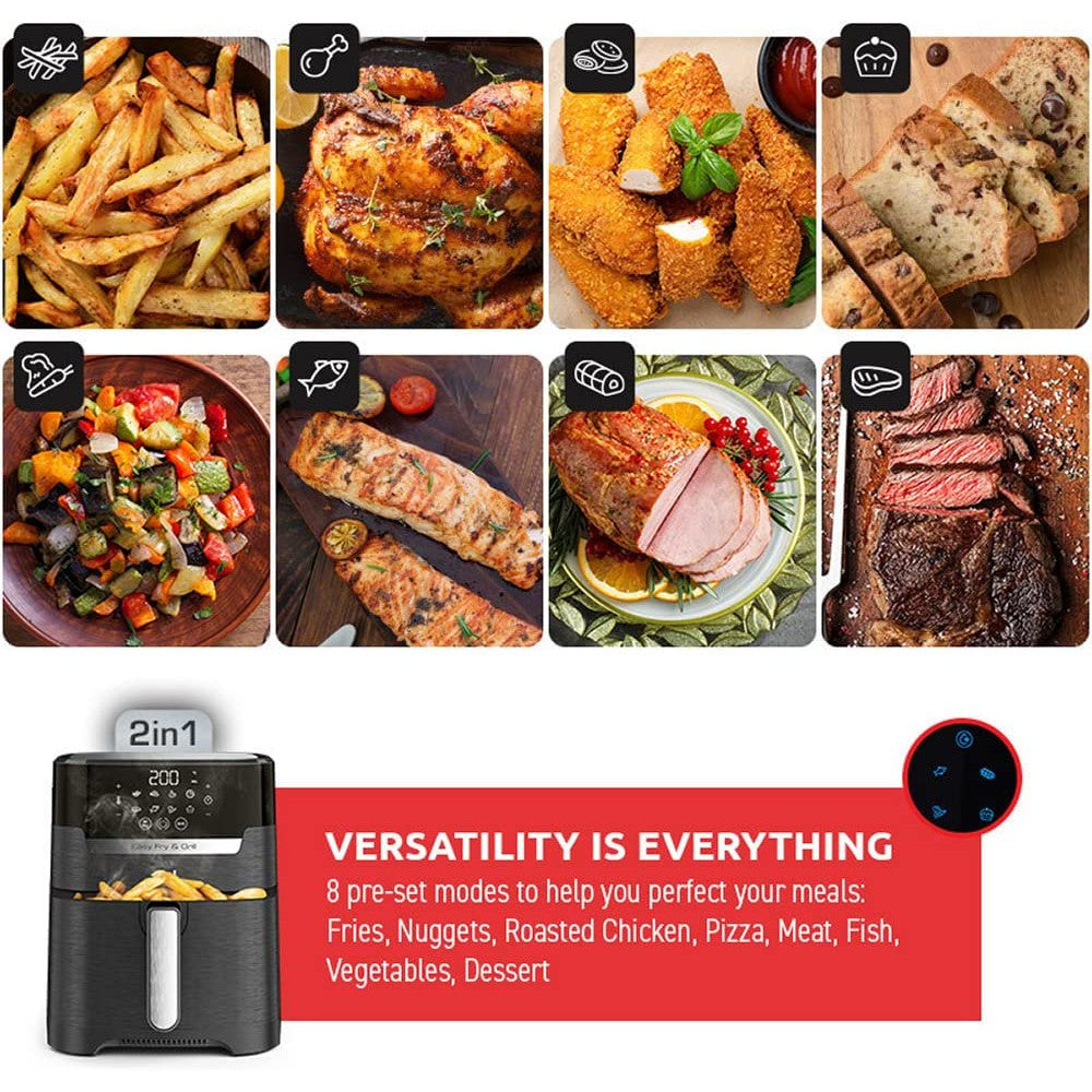 T-FAL 2-in-1 Digital Air Fryer 7-QT (EY505850) - New