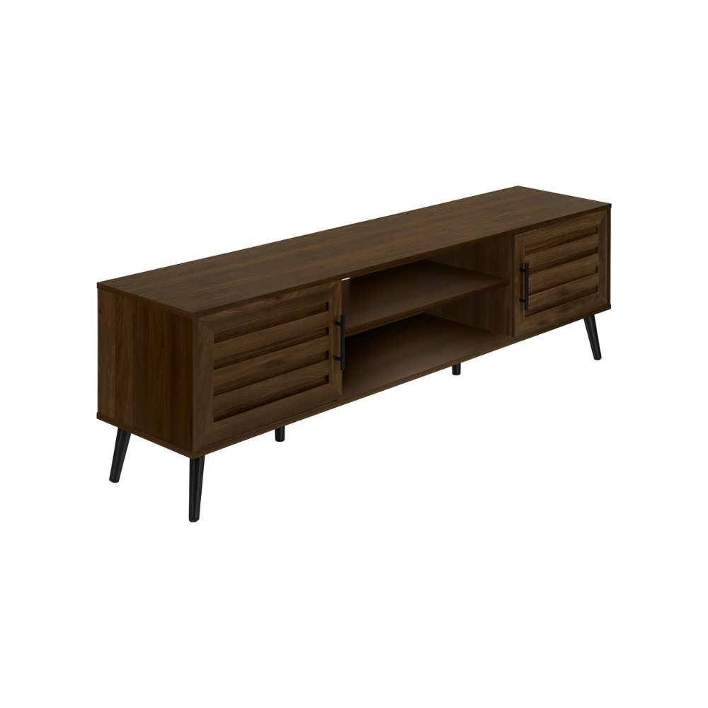 TV Stand - Brown Faux Wood with 2 Doors (I2717) 