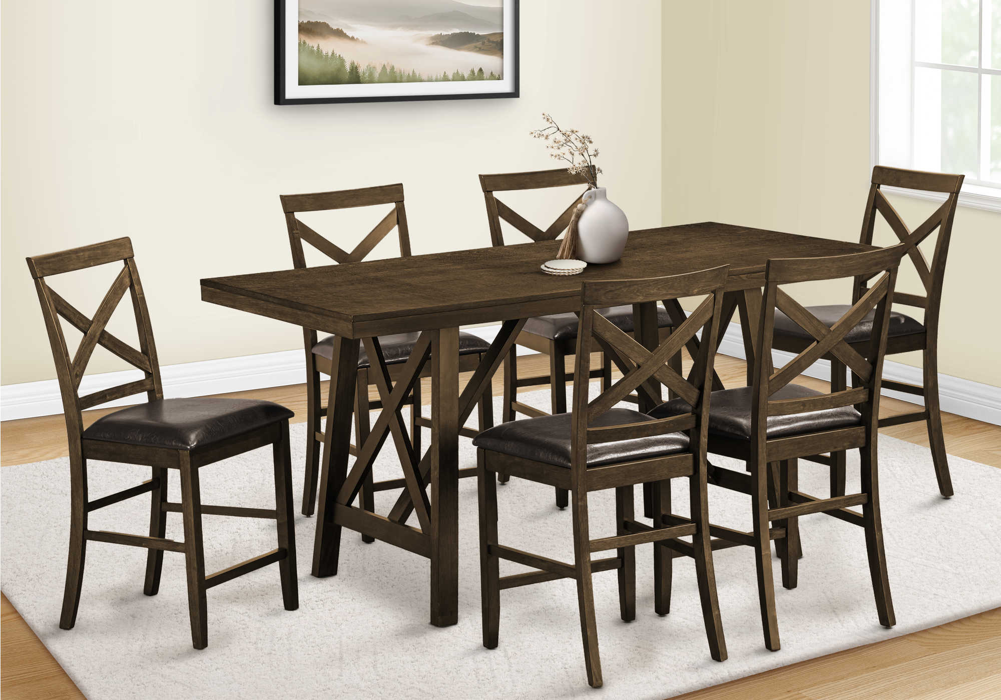 Walnut Veneer Dining Table - Monarch (I1387)