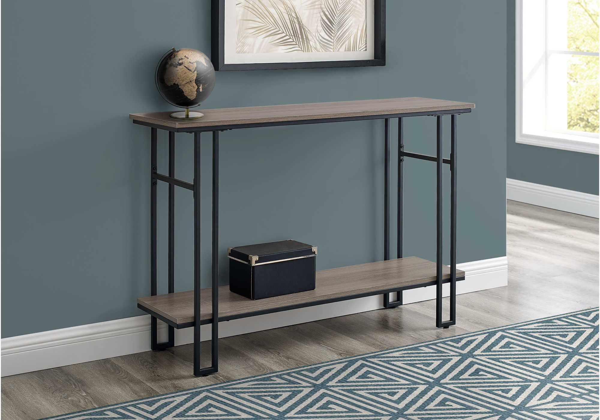 Table d'appoint console d'entrée taupe / noir - Monarch (I3577)
