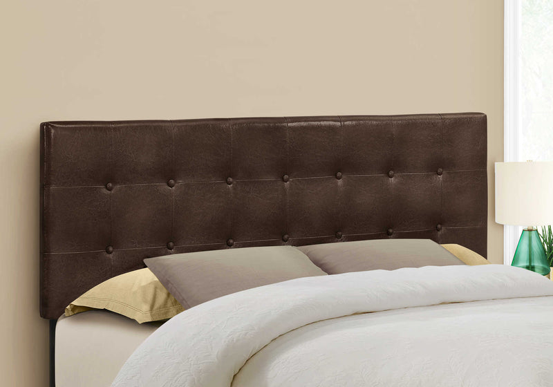 Tête de lit Queen en simili-cuir brun - Monarch (I6000Q)