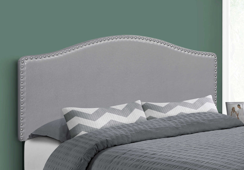 Tête de lit Queen en simili-cuir gris - Monarch (I6011Q)