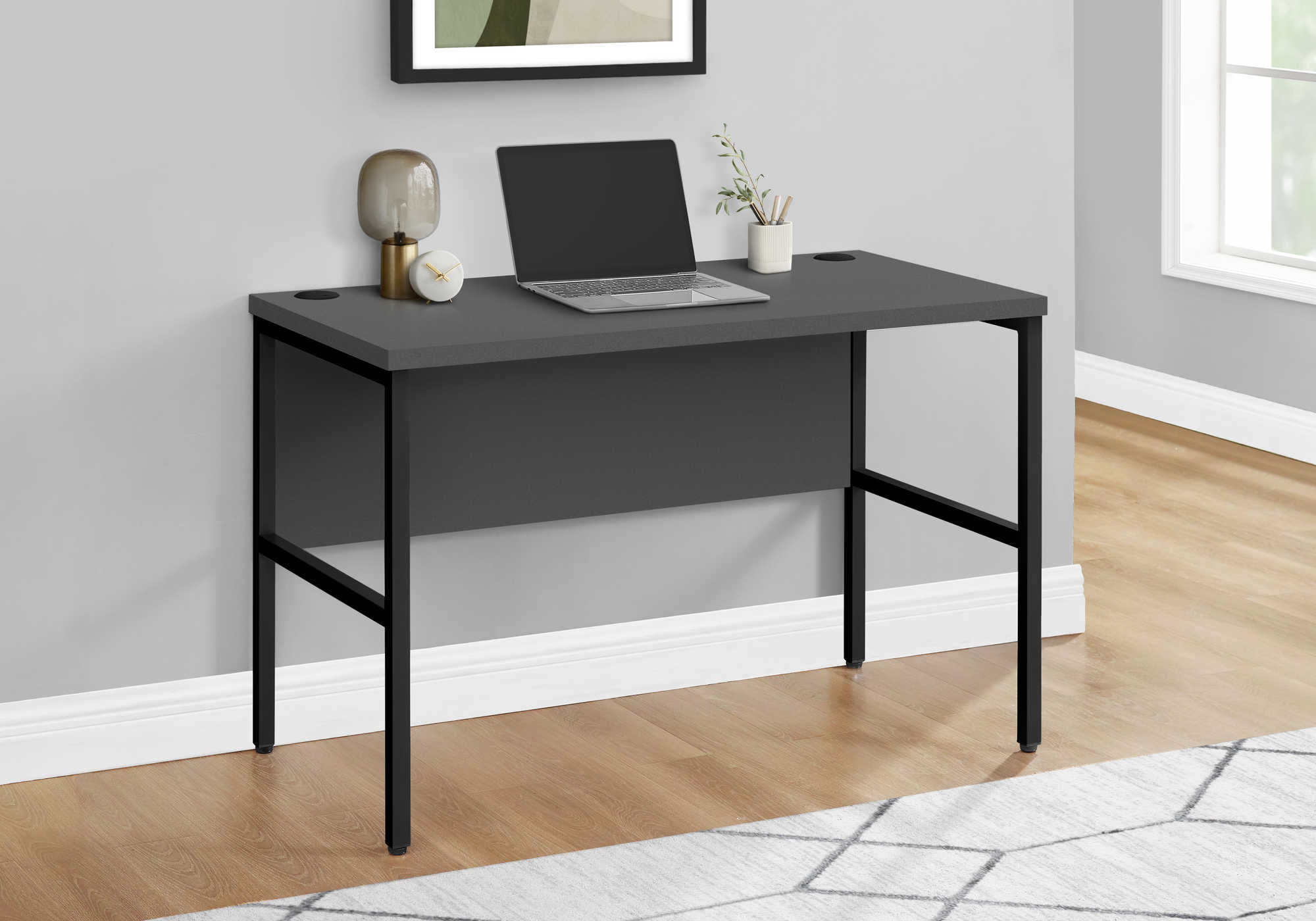Modern Black and Grey Computer Desk - Monarch (I7731)