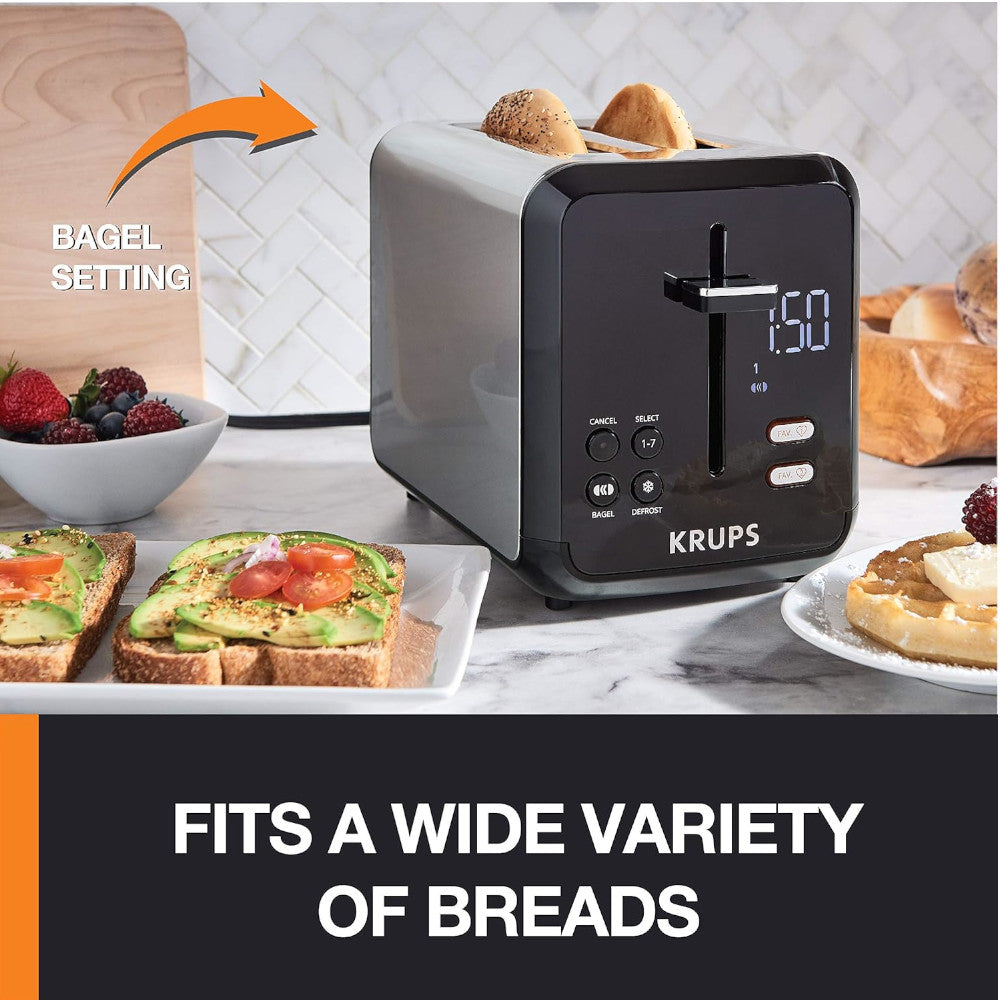 KRUPS Digital 2-Slice Stainless Steel Toaster (KH320D50)