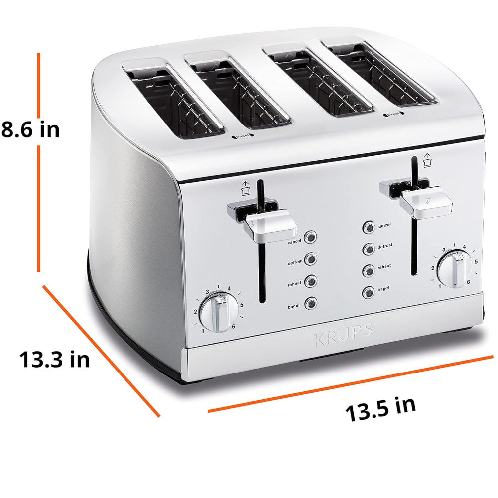 Grille-pain 4 tranches en acier inoxydable KRUPS KH734D51