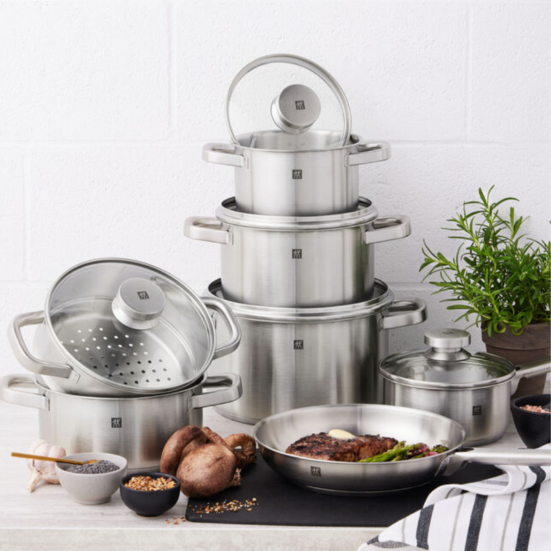 Batterie de cuisine Zwilling - 12 pièces acier inoxydable 18/10 (64040-001) Nouveau