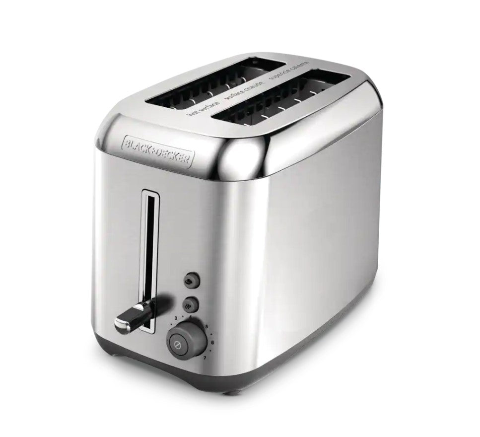 Black &amp; Decker 2-Slice Toaster with 7 Settings, Stainless Steel (TR3490)