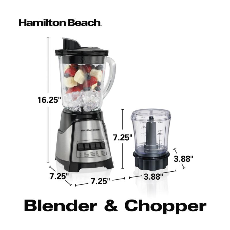 Mélangeur HAMILTON BEACH Power Elite avec hachoir (58149C)