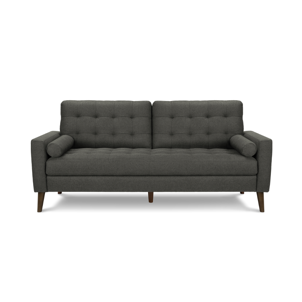 Sofa de 75" avec 2 coussins de Monarch  LUMOS-17– Tissu gris foncé (8J13L17)