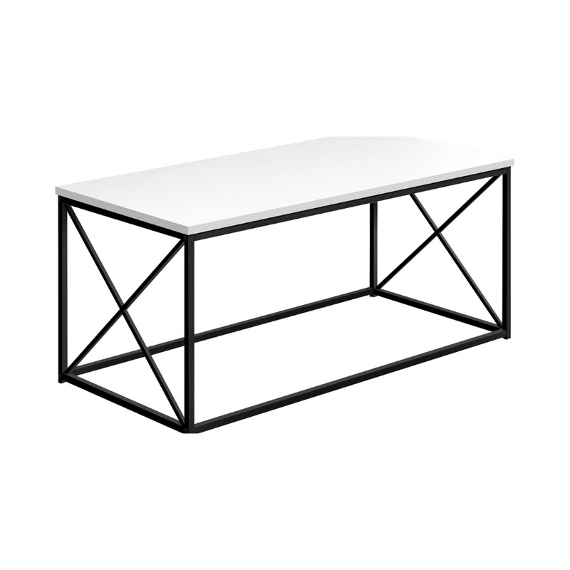 Mesa de centro de metal blanco / negro