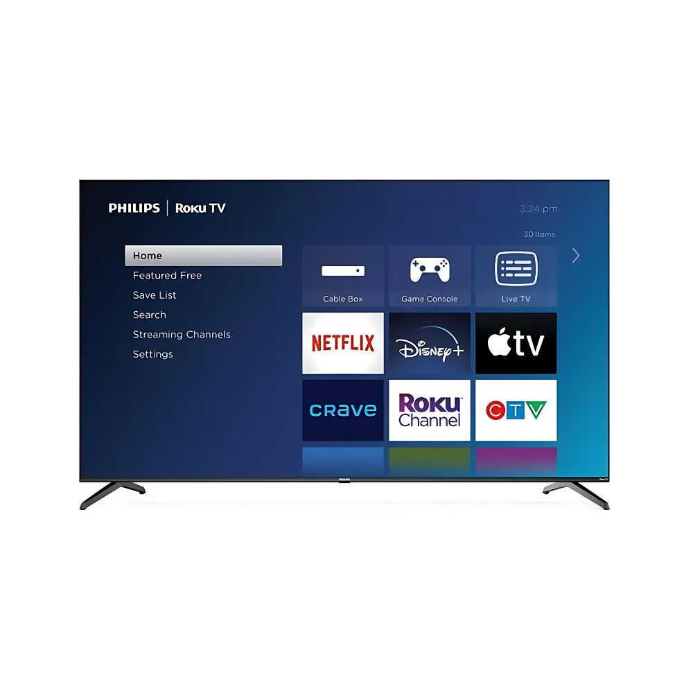 Téléviseur Philips 75'' 4k intelligent Roku (75PUL6673/F6)