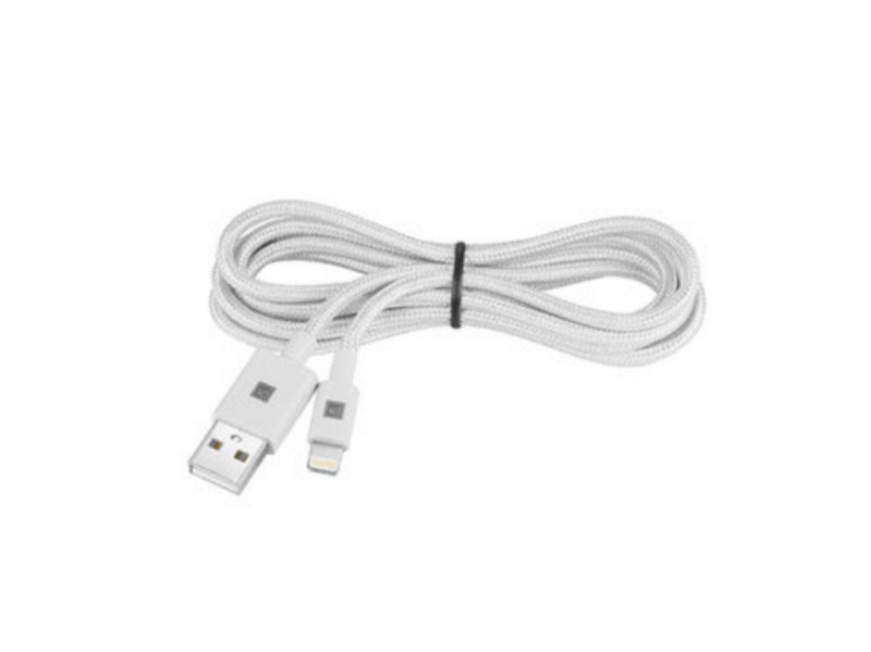 Cable Lightning trenzado plateado de 5" Platinum PT-MA5S2