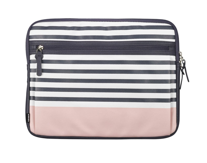 Modal 14" Laptop Sleeve - Gray Stripe/Pink
